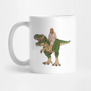 Jesus On Dinosaur Mug